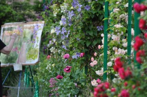 Pintor en el jardín de Monet, Giverny